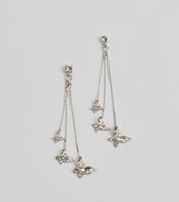 Adorable Shine Rhinestone Butterfly Drop Earrings